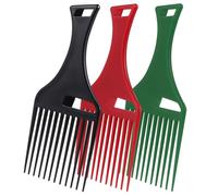 Peine de Levantamiento para Cabello Rizado, Plástico, 12 Dientes, 3 Piezas | Diseño de Dientes Anchos, Mango de Plástico, Alta Resistencia Térmica, para Afro y Rizos Naturales