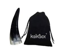 Peine de lujo antiestático natural con cuerno de búfalo para lavar el pelo, peine portátil de bolsillo, peine de masaje para reducir el cabello con puntas abiertas + bolsa de regalo (#2)