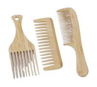 Peine de madera 3 piezas, peine horquilla antiestático, circular dientes anchos, juego herramientas for peinar el cabello especial Para todo tipo de peinado