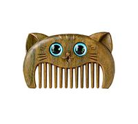 Peine de madera, cepillo de madera de sándalo, madera natural antiestática para desenredar y peinar cabello rizado húmedo o seco, grueso, ondulado o liso, para mujeres y hombres, bonita forma de