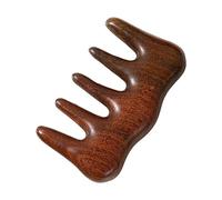 Peine de madera con dientes anchos, herramienta para el cuidado del cabello, peine antiestático de dientes anchos, masaje para terapia de relajación, estimulación y reflexología (01)