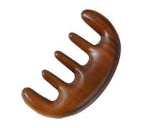 Peine de madera con dientes anchos, herramienta para el cuidado del cabello, peine antiestático de dientes anchos, masaje para terapia de relajación, estimulación y reflexología (02)
