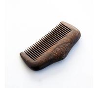 Peine de madera de 10 cm, color negro y dorado, sándalo, dientes estrechos, peines de madera para peinar el cabello