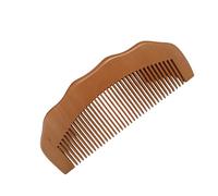 Peine de madera de durazno incisado para pelo fijo, cabeza suave, de goma, sustancia verde, artesanal