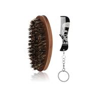 Peine de madera de lujo para barba, cepillo de cerdas de jabalí opcional para el mantenimiento del cabello de cara gruesa, peine de viaje para barba