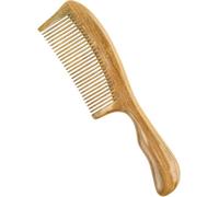 Peine de madera de sándalo con dientes anchos, peine desenredante de madera verde con mango for cabello rizado y liso, sin estática, apto for viajes.(Fine teeth)