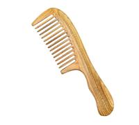 Peine de madera de sándalo con dientes anchos, peine desenredante de madera verde con mango for cabello rizado y liso, sin estática, apto for viajes.(Wide teeth)