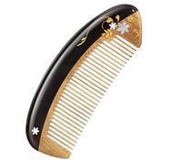 Peine de madera de sándalo y gardenia, herramienta desenredante de dientes finos.