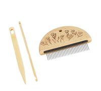 Peine de madera, kit de telar de tejido, peine profesional de madera para telar de madera, aguja de ojo grande, juego de agujas de ganchillo de 4 mm para hacer herramientas de manualidades (tipo 3)