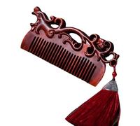 Peine de madera natural de sándalo morado para masaje, peine de cuero cabelludo, chinoiserie tallado, peine de sándalo