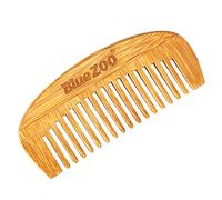 Peine de madera natural portátil de 12 cm de longitud para peinar el cabello con forma curvada