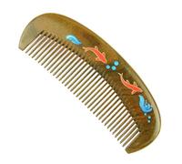 Peine de Madera Peine de laca pintada a mano, peine de sándalo verde, peine for cabello liso Para Mujeres y Hombres(3)