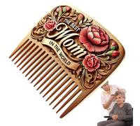 Peine de madera, peine de madera para el día de la madre, tallado a mano, herramienta antiestática para el cuidado del cabello de belleza, masaje del cabelludo para mujeres, niñas, adultos