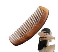 Peine de madera, Peine de sándalo | desenredante de cabello portátil hecho a mano - ergonómico para cabello rizado, masajeador del cuero cabelludo, peine desenredante de sándalo para viaje