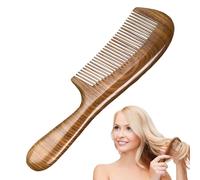 Peine de madera, pelo de sándalo hecho a mano con mango ergonómico y acabado pulido liso, peine de peinado antiestático natural para mujer, ideal para el hogar, la escuela, la oficina