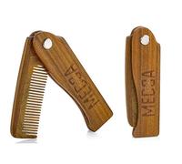 Peine de madera plegable - Paquete de 2, construcción de madera maciza de sándalo - peines de bolsillo de dientes finos para barba, bigote y cabeza para todo tipo de cabello