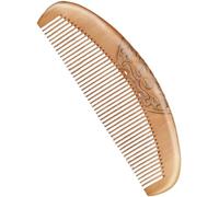 Peine de madera semicircular hecho a mano, desenredante de dientes anchos y finos, antiestático, for todo tipo de cabello.(Fine teeth)