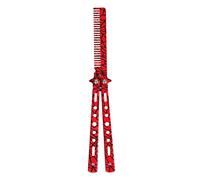 Peine de mariposa de entrenamiento, acero inoxidable sin afilar para práctica principiante (rojo)