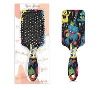Peine de masaje antiestático para el cabello, cojín de aire, cepillo para el pelo, diseño de guitarra loca, moderno, abstracto, hiphop, cuadrado, para mujeres y niñas