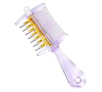 Peine de Masaje Capilar Cepillo Relajante de Raíces con Púas Rodillo Metal | Peine Masajeador Cabeza con Dispensador Líquido Integrado Para Mujeres Hombres Mamá Púrpura transparente de doble propósito