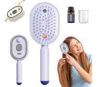 Peine de masaje con aire en aerosol eléctrico, cepillo alisador de cabello recargable con spray de agua, cepillo desenredante inalámbrico para mujeres, herramienta antiestática para peinar el cabello