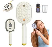 Peine de masaje con aire en aerosol eléctrico, cepillo alisador de pelo recargable con spray de agua, cepillo desenredante inalámbrico para mujeres, herramienta antiestática para peinar el cabello