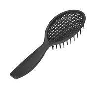 Peine de Masaje con Diseño Hueco, Antideslizante Curvo, Alivia la Presión de la Cabeza, Evita la Caída del Cabello, Cepillo para el Cabello para Barbería Casera (negro-ovalado)