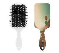 Peine de masaje con señal de carretera para hombres y mujeres, cepillo de pelo largo, corto, delgado, rizado, recto u ondulado, peine de cojín de aire con asa, regalo para mujeres