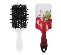 Peine de masaje de frutas de manzana roja para hombres y mujeres, cepillo de pelo largo, corto, fino, rizado, recto u ondulado, peine de cojín de aire con asa, regalo para mujeres