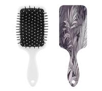 Peine de masaje de hojas de palma moradas para hombres y mujeres, cepillo de pelo largo, corto, fino, rizado, recto u ondulado, peine de cojín de aire con asa, regalo para mujeres