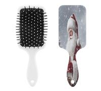 Peine de masaje de Santa Claus Snow Secenry para hombres y mujeres, cepillo de pelo largo, corto, fino, rizado, recto u ondulado, peine con cojín de aire con asa, regalo para mujeres