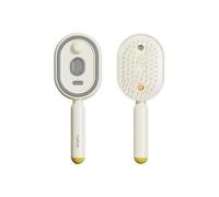 Peine de masaje eléctrico con cojín de aire, cepillo eléctrico para el cuidado del cabello, masajeador 3 en 1 de autolimpieza, nano niebla, antiestático, reduce el encrespamiento (beige)
