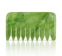 Peine de masaje multiusos de jade verde, hecho a mano, masajeador completo y relajante, cabeza del cuero cabelludo, jade gua sha, herramienta de masaje