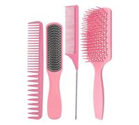 Peine de masaje, peine de masaje de cabeza | Conjunto de peines masajeador de cabello - Peine de de pelo de 4 piezas para hombres y mujeres, conjunto de cepillos de pelo portátiles para masa