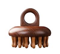 Peine de masaje portátil de madera, masajeador circular para el cuero cabelludo Gua Sha(Color2)