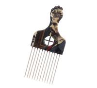 Peine de metal para el pelo, peine afro, herramienta de peluquería para peinados rizados negros