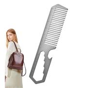 Peine de metal para hombre, cepillo antiestático de aleación de titanio, cepillo antiestático, portátil, ligero, multifunción, abridor de botellas para viajes al aire libre