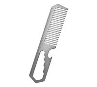 Peine de metal para hombres - Peine antiestático de aleación de titanio con diseño portátil | Peine de aseo multifuncional con abrebotellas para peinar el cabello y uso al aire libre, 12 x 2,5 cm