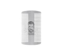 Peine de metal para peinar barbas y cabeza, perfil de tamaño tarjeta de crédito, fácil almacenamiento, unisex, esencial, antiestático, peine de metal para barba