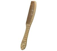 Peine de metal, patrones exquisitos peinado de cabello de latón con mango de comodidad para el hogar, acero de viaje