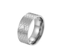 Peine de miel con anillo de banda de abeja, anillo de peine de miel, anillo de abeja, joyería de peine de miel, joyería de abeja, anillo natural, regalos de pájaros