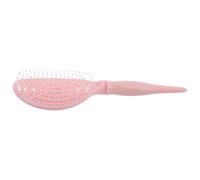 Peine de Peinado Hueco Grande Curvo Ovalado de Plástico Rosa | Desenredante para Cabello Mojado, se Adapta al Contorno del Cuero Cabelludo, para Mujeres y Peinado