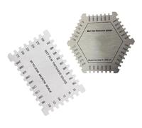 Peine de película húmeda de acero inoxidable para medir el grosor de la humedad, la resina y el barniz, 70 x 32 mm, probador de espesor de revestimiento de doble cara (10-110 μm)