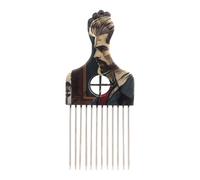 Peine de pelo africano recto para mujeres y hombres, herramienta de peluquería africana de metal