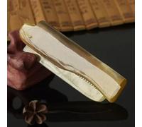 Peine de pelo de cuerno de Yak, cepillo de pelo plegable, peine portátil for bigote y barba, peines con Clip de bolsillo, herramientas de estilismo for peluquería, cuidado del cabello, 1 ud.