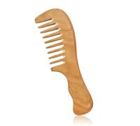 Peine de pelo de madera para cabello rizado y grueso - dientes anchos y antiestáticos - para mujeres (5 mm de ancho de los dientes B)