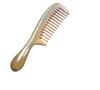 Peine de pelo ébano verde Natural for mujer, cepillo masaje con dientes 18,5 cm ancho, mango tambor rizado, 1 ud(18CM-wide tooth)