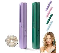 Peine De PeluqueríA De CeráMica De Ceniza, Peine De PeluqueríA De CeráMica De Cedro Y Ceniza, Crear Cabello Liso, 3 Temperatura Ajustable, Recargable(Purple+Green)