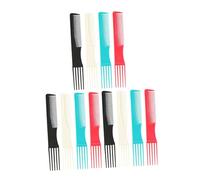 Peine de Peluquería de Doble Cara 5 Púas, 12 Piezas | Plástico Ligero, Uso Diario y Viaje, Herramienta para Peinar y Recoger el Cabello Color Aleatorio