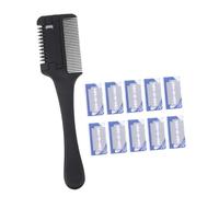 Peine de Peluquería de Doble Filo Abs para Cortar y Peinar Cabello | Herramienta Dual, Cuchilla Reemplazable, Mango Cómodo, Uso Doméstico DIY